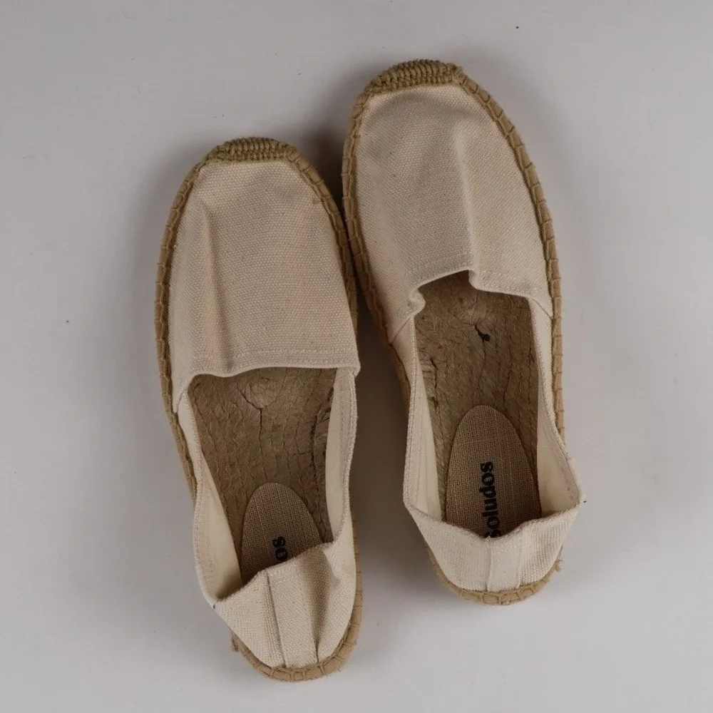 Soludos Dali Canvas Espadrille Flats Beige Neutral Size 6-6.5 NEW